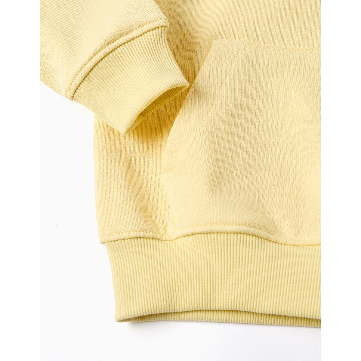 Sweat en coton avec capuche et poche kangourou jaune, ZIPPY
