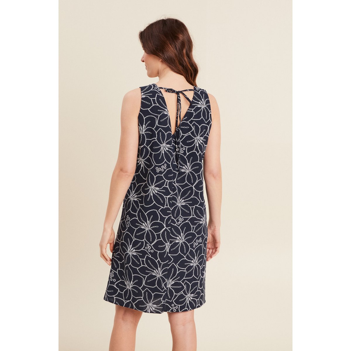Robe fluide manches courtes bleu foncé, BREAL