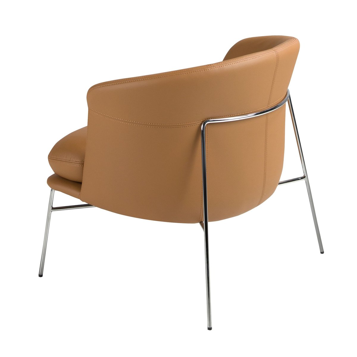Fauteuil en similicuir marron | acier, ANGEL CERDA