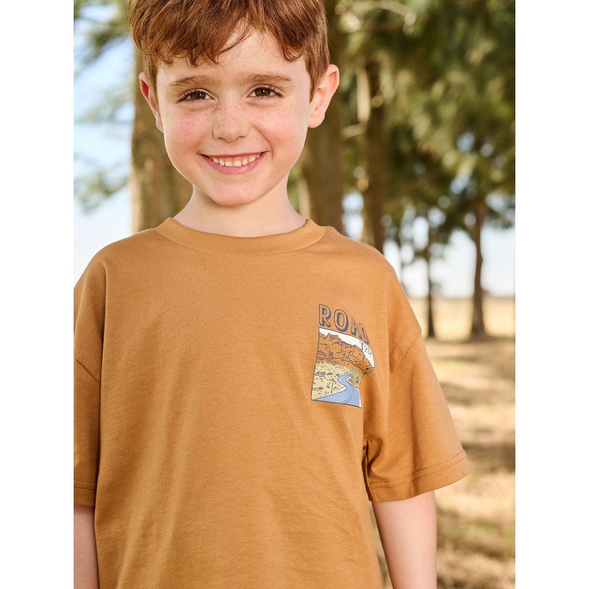 T-shirt à motif manches courtes orange, VERTBAUDET