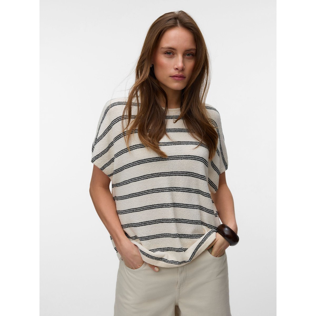 T-Shirt En Maille birch, VERO MODA