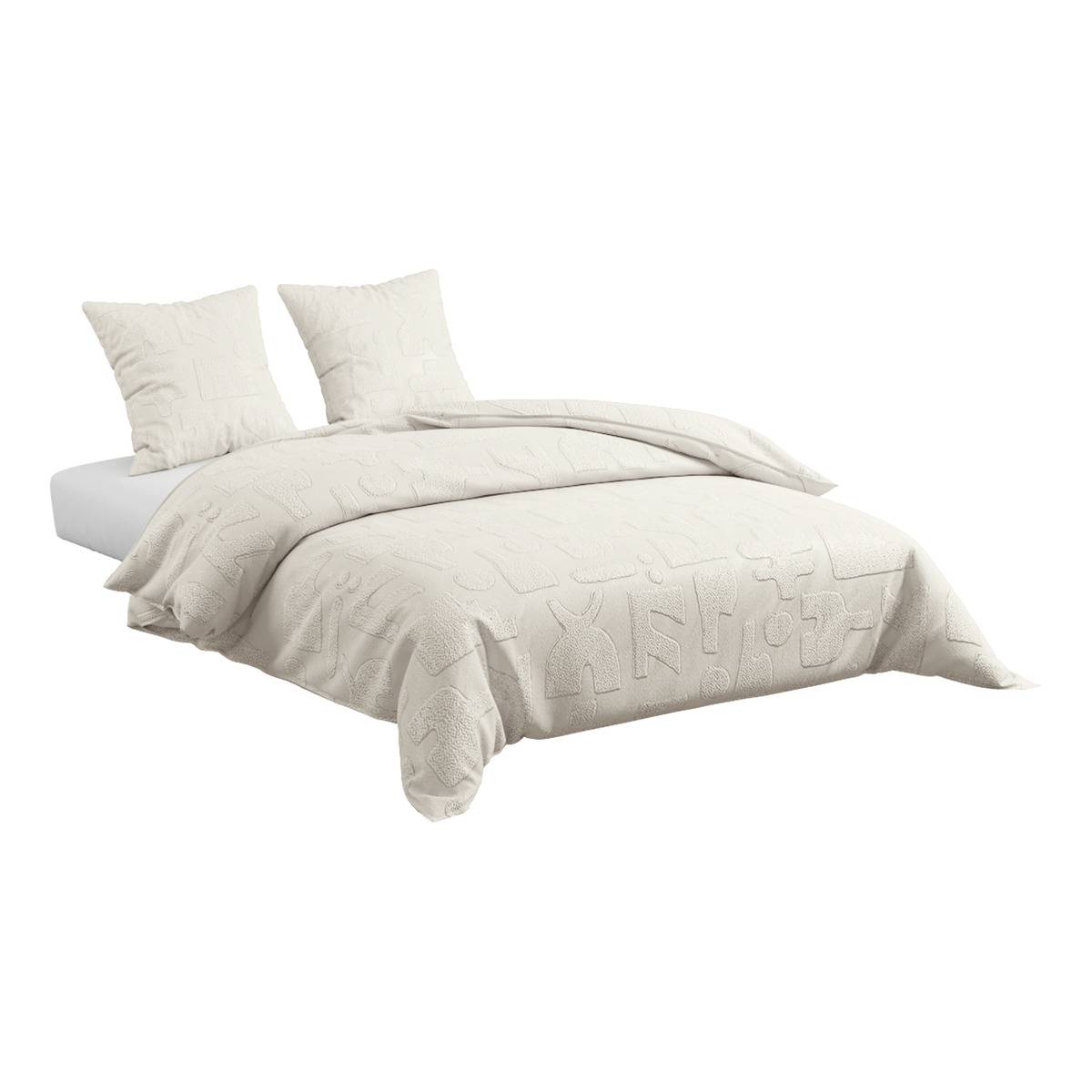 Parure de lit double NYERO ivoire, ATMOSPHERA