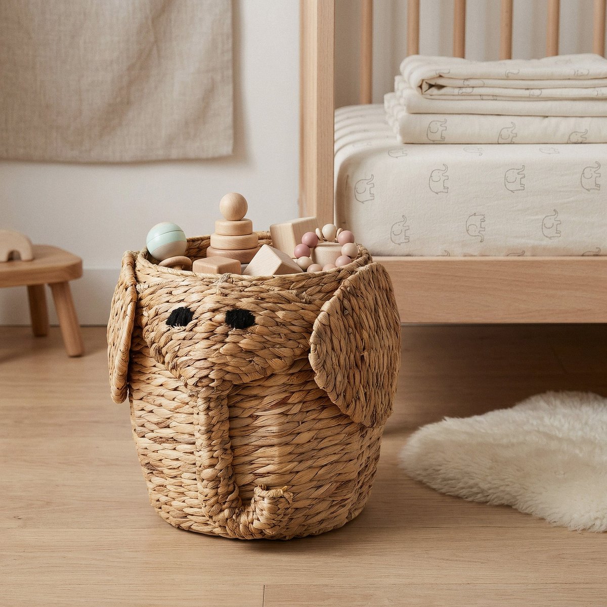 COMPACTOR - Panier de rangement en jacinthe d’eau NOAH - 30 x 30 x H.35 CM - Beige naturel, COMPACTOR