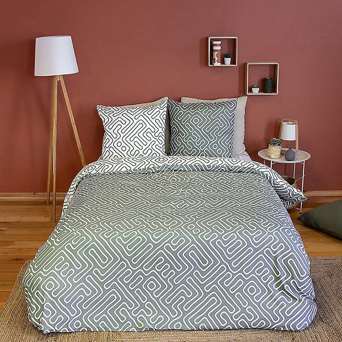 Parure de lit - housse de couette avec taies en microfibre multicolore, EDEN
