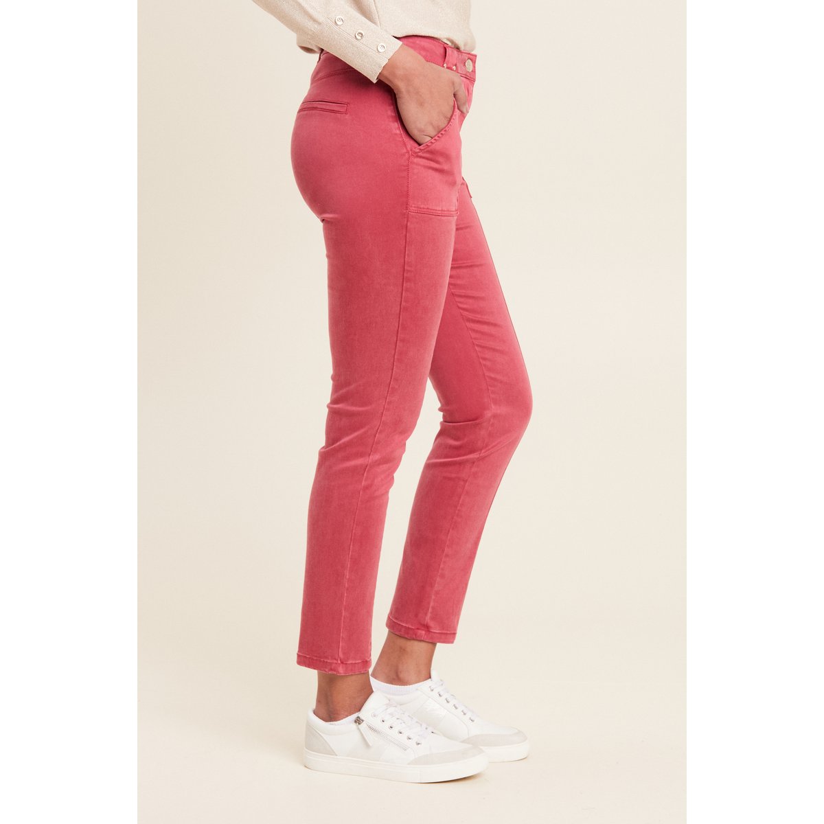 Pantalon ajusté rouge foncé, BREAL
