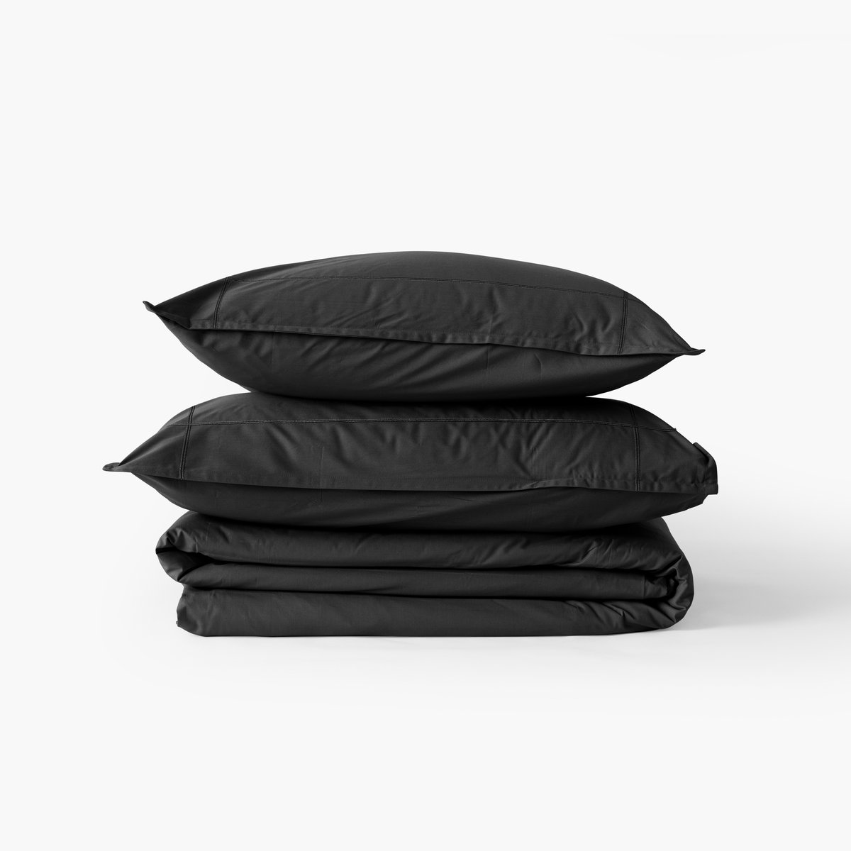 Drap housse percale de coton NÉO anthracite, CARRE BLANC