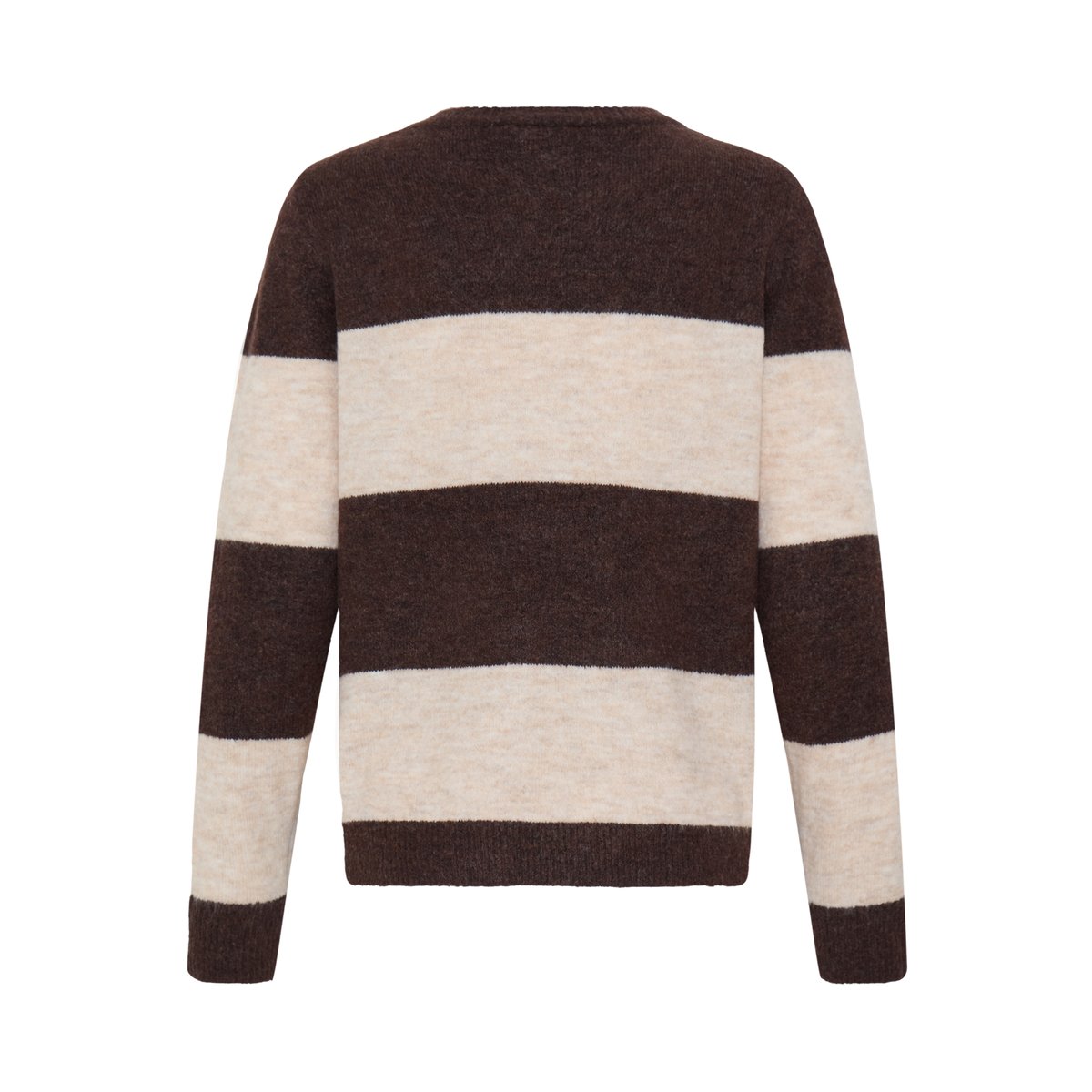 Á manches longues marron chicory coffee white stripe, ICHI