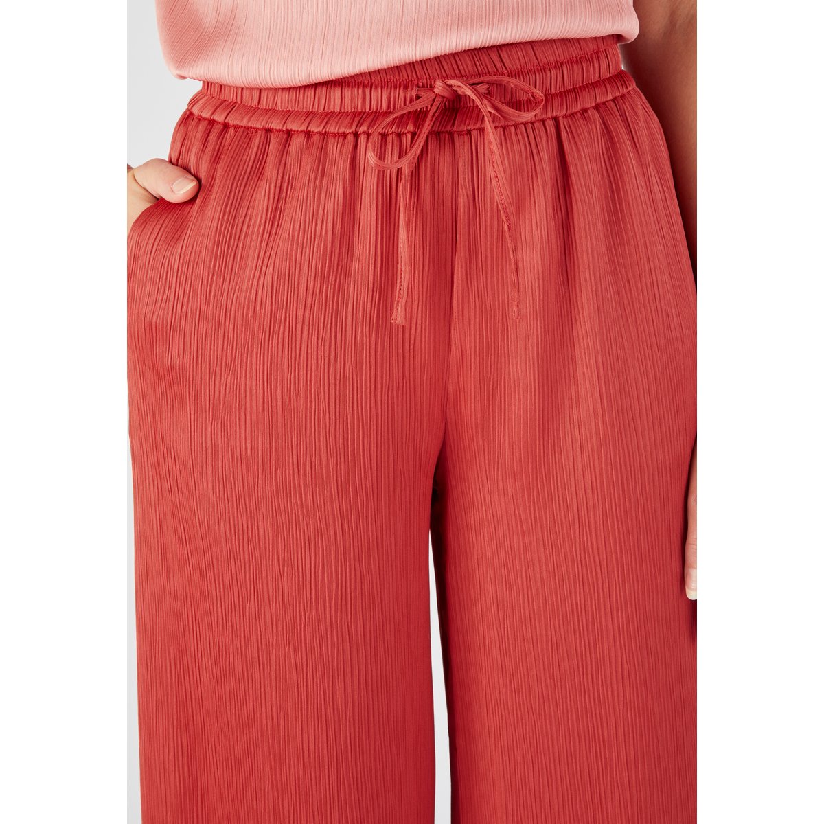 Pantalon plissé permanent rose rouge, DAMART