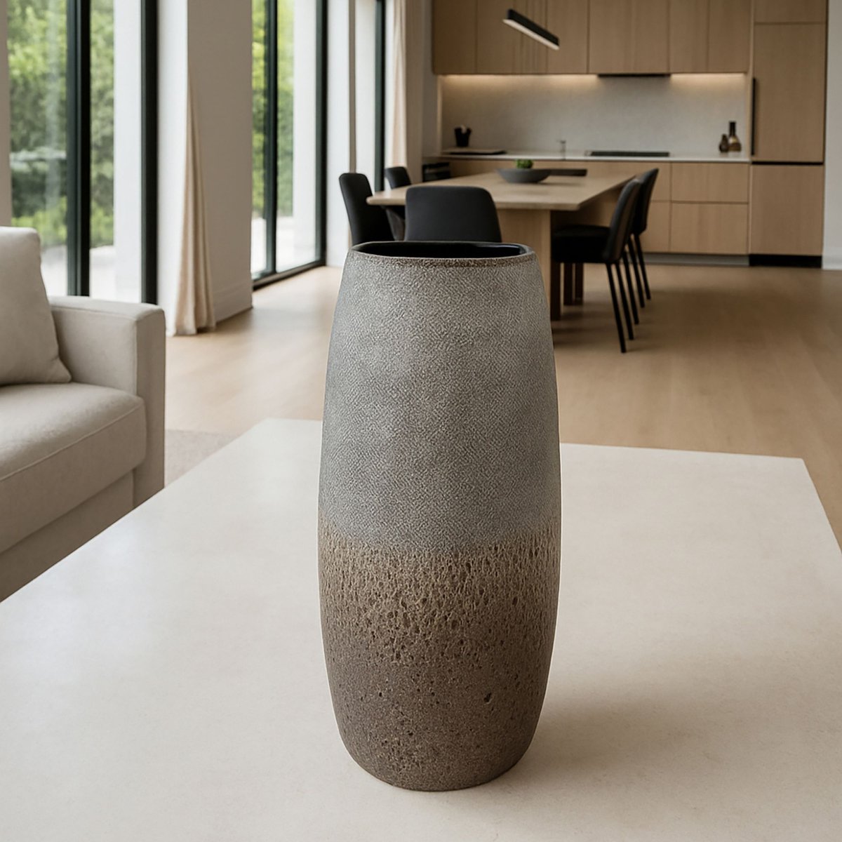 Vase en verre, TEREA gris-taupe, NOW'S HOME