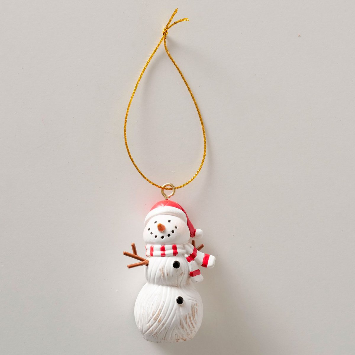 Set de 2 boules de Noël en résine bonhomme de neige 4.5x3x7cm blanc, WADIGA
