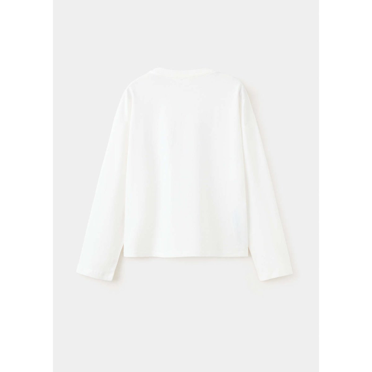 T-shirt en coton avec imprimé floral et message blanc cassé, MANGO KIDS