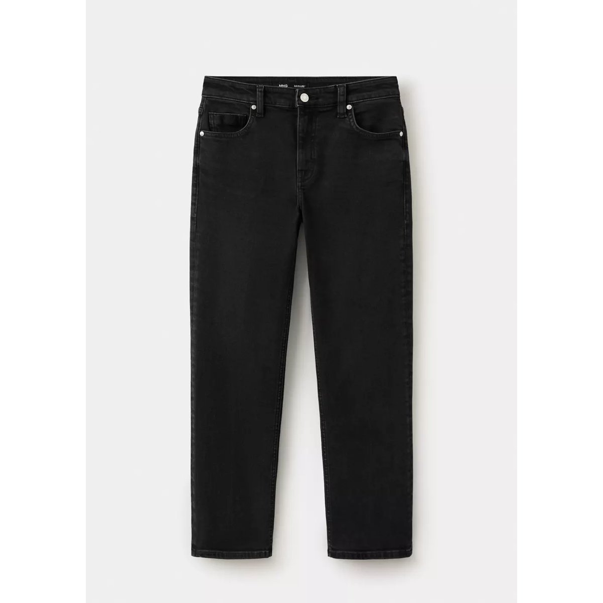 Jean flare crop black denim, MANGO