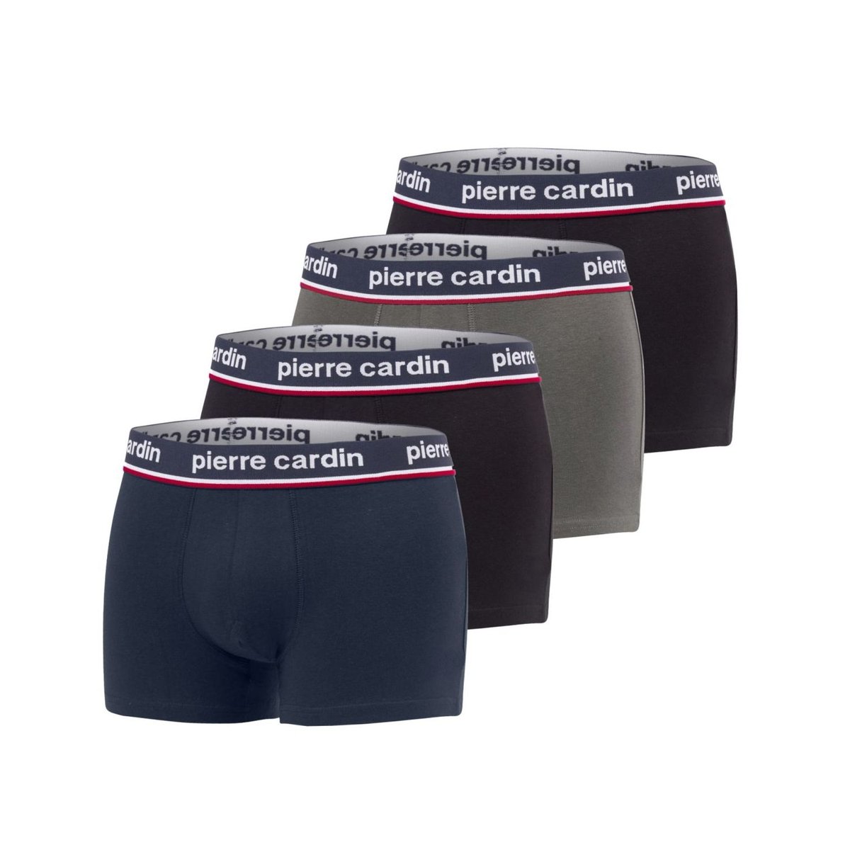 Lot De 4 Boxers Coton French gris/blanc/rouge/noir, PIERRE CARDIN