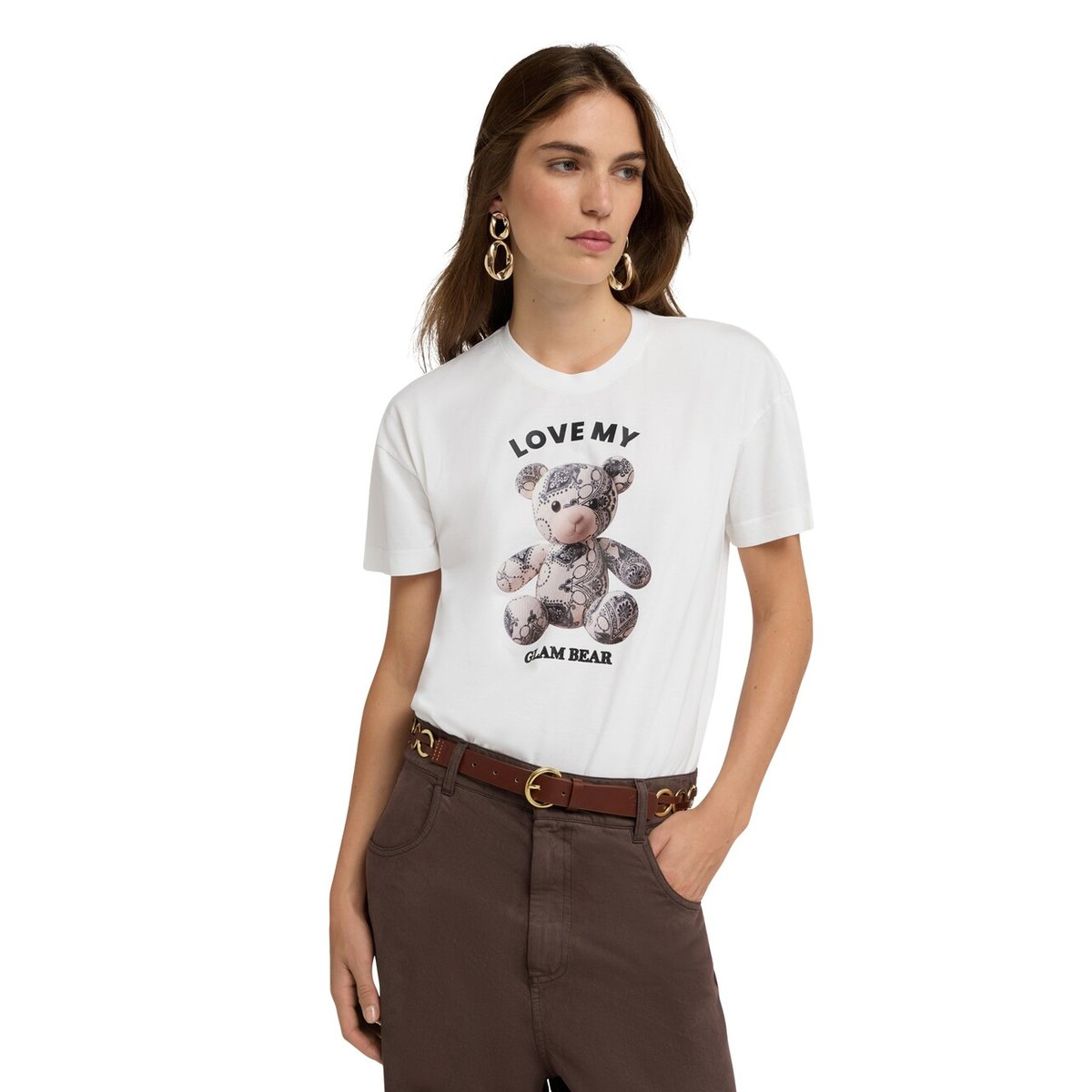 T-shirt imprimé blanc, MOTIVI