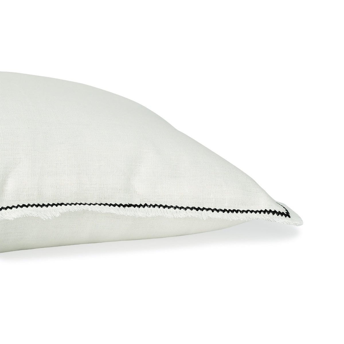 Coussin lin lavé GABRIEL blanc / noir, FEBRONIE