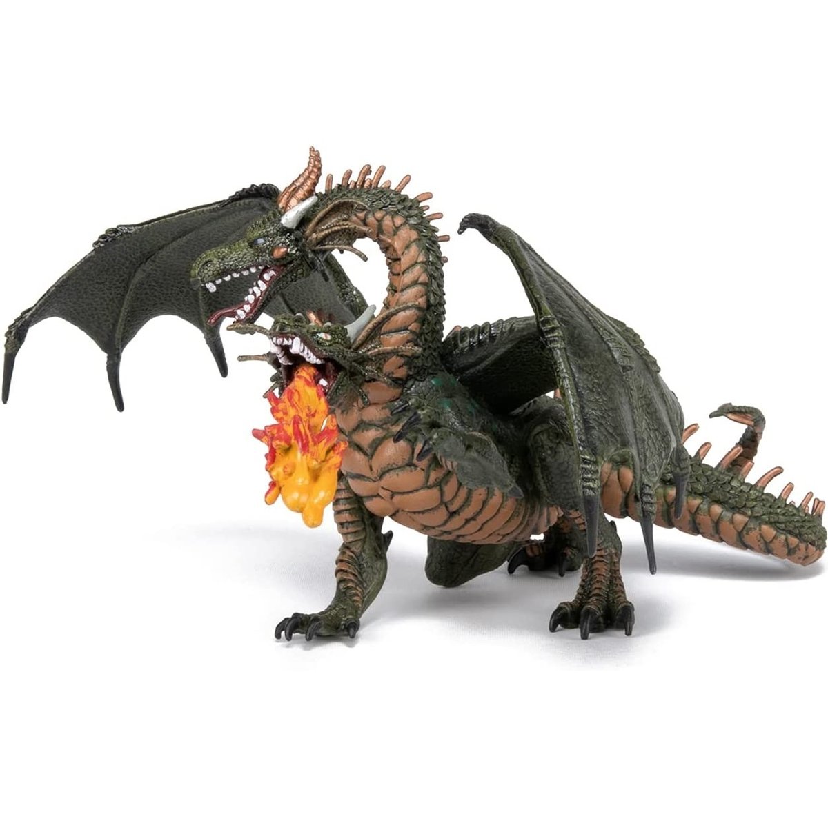 Figurine Dragon deux têtes vert, PAPO