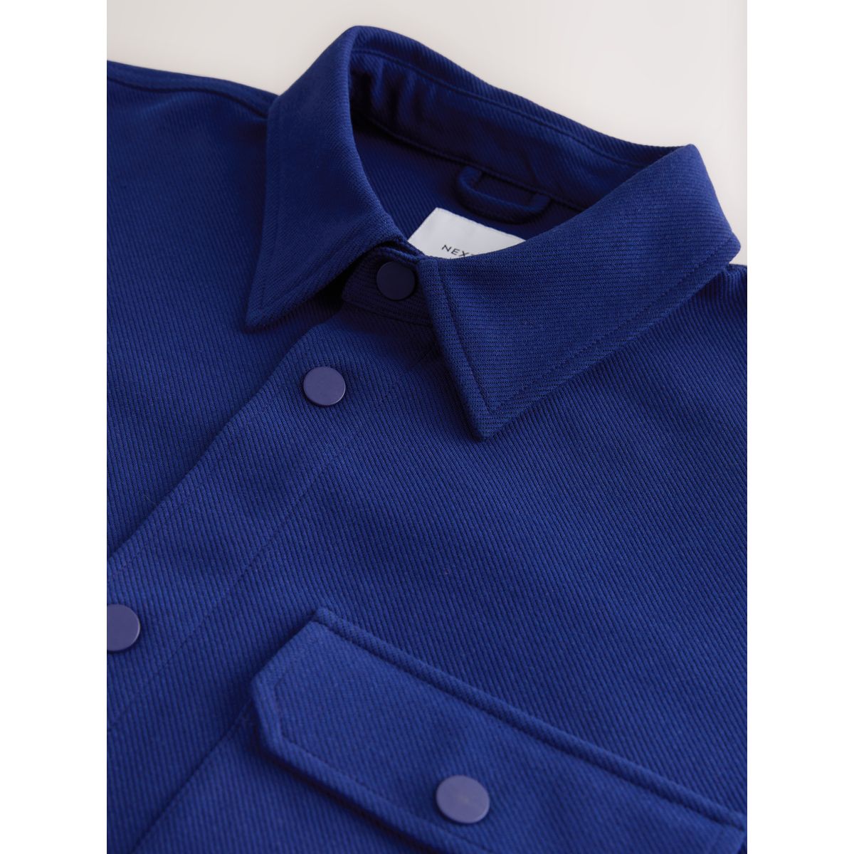 Veste-chemise à pressions en sergé de jersey bleu cobalt, NEXT
