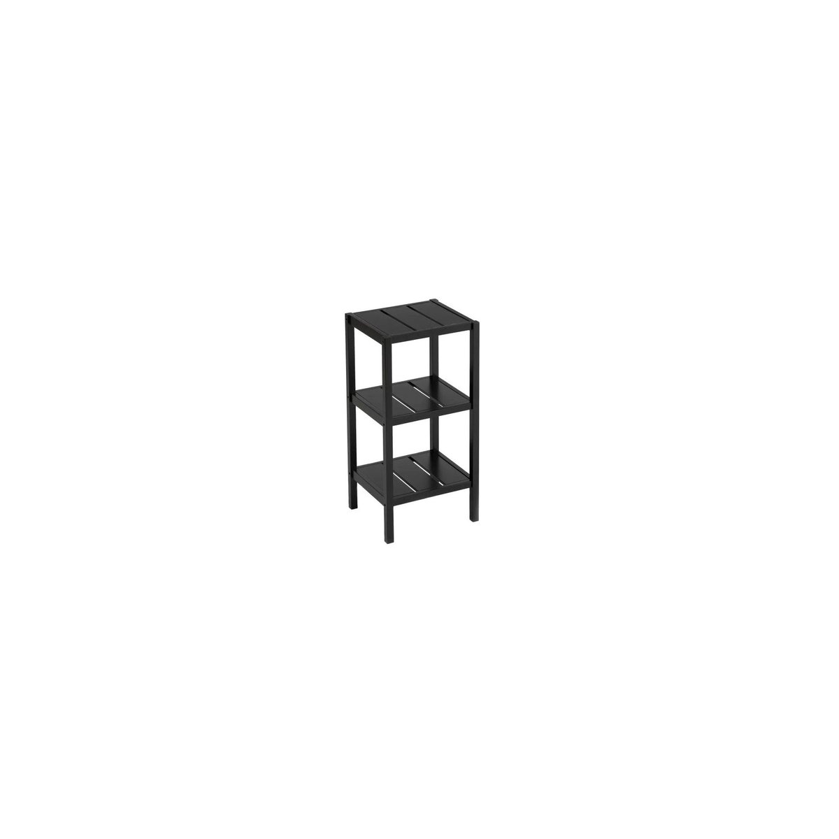Étagère Salle de Bain Bois Noir MDF 3 Plateaux noir, WADIGA