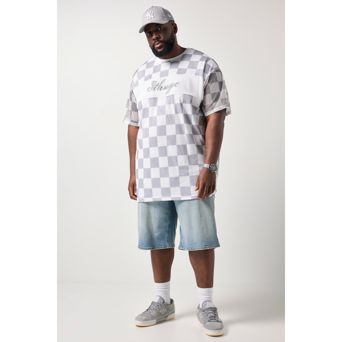 T-shirt en mesh, coupe oversize blanc neige, STHUGE