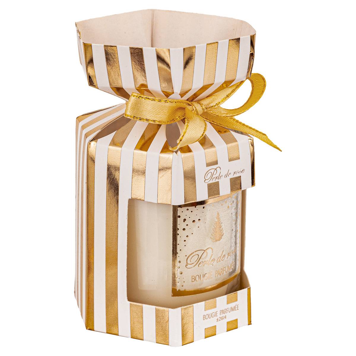 Bougie parfumée cracker 89 gr avec pot en verre RAND noir, ATMOSPHERA