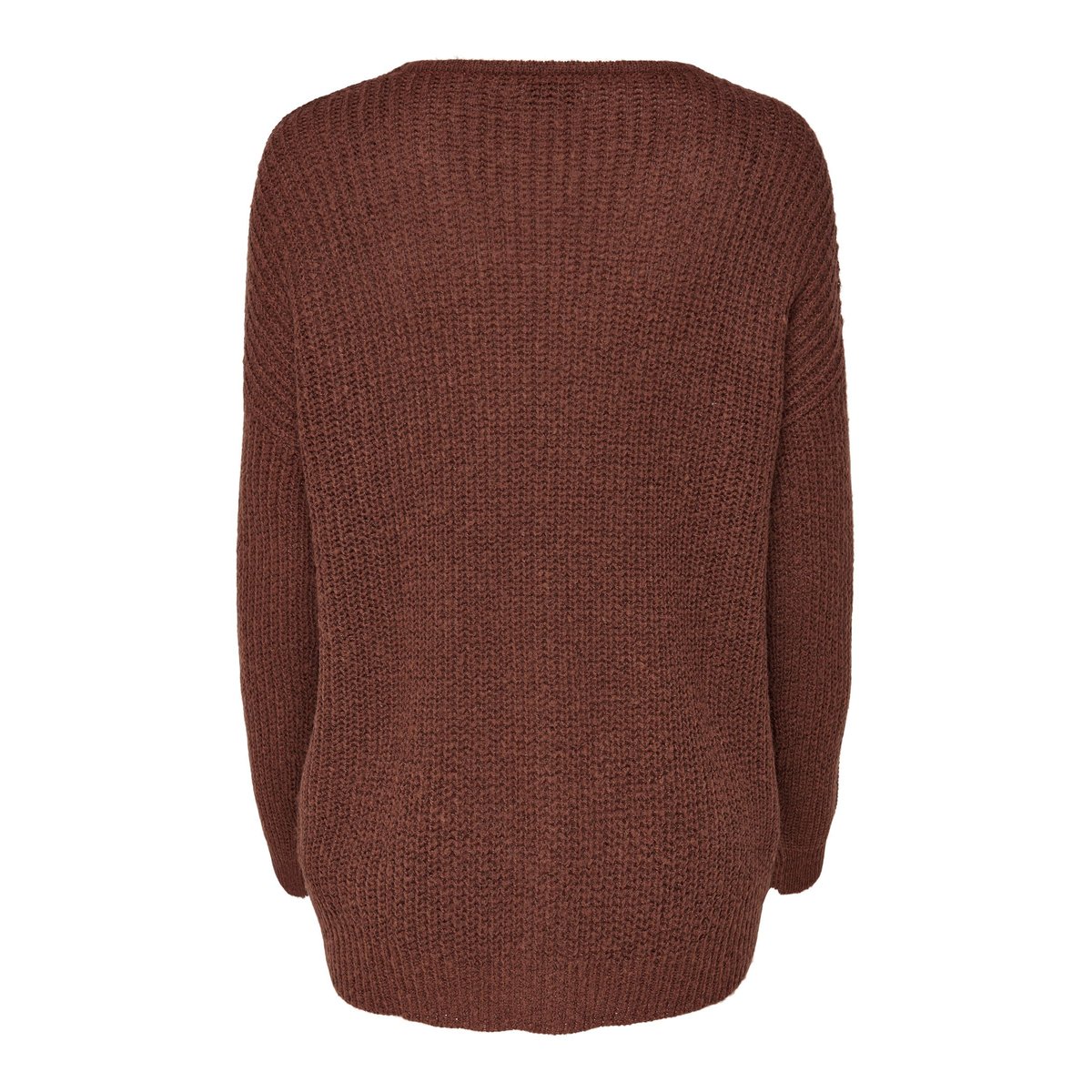 Pull en grosse maille, col V terracotta, JDY