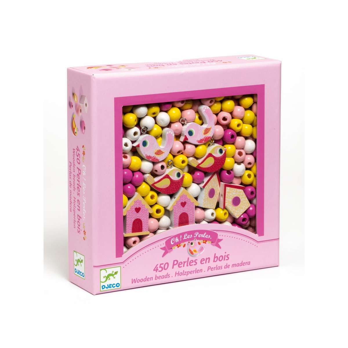 Perles et bijoux - Perles bois - Oiseaux multicolore, DJECO