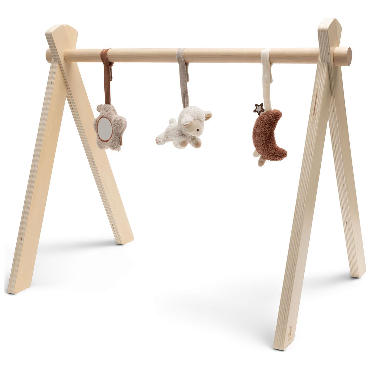 Lot de 3 jouets pour arche d'éveil ecru, gris, marron, JOLLEIN