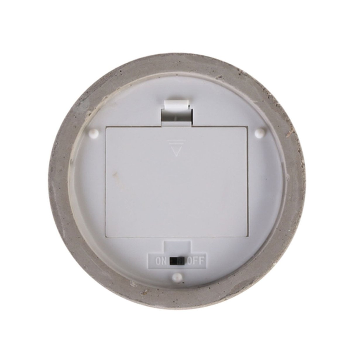 Bougie ronde LED effet ciment grand format FACTORY argent, THE HOME DECO FACTORY