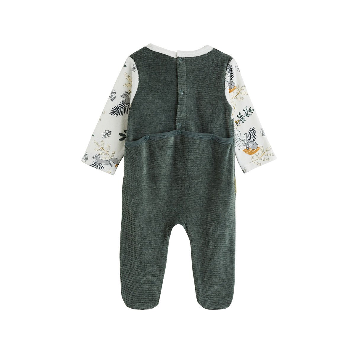 Pyjama bébé en velours Elliott vert, PETIT BEGUIN