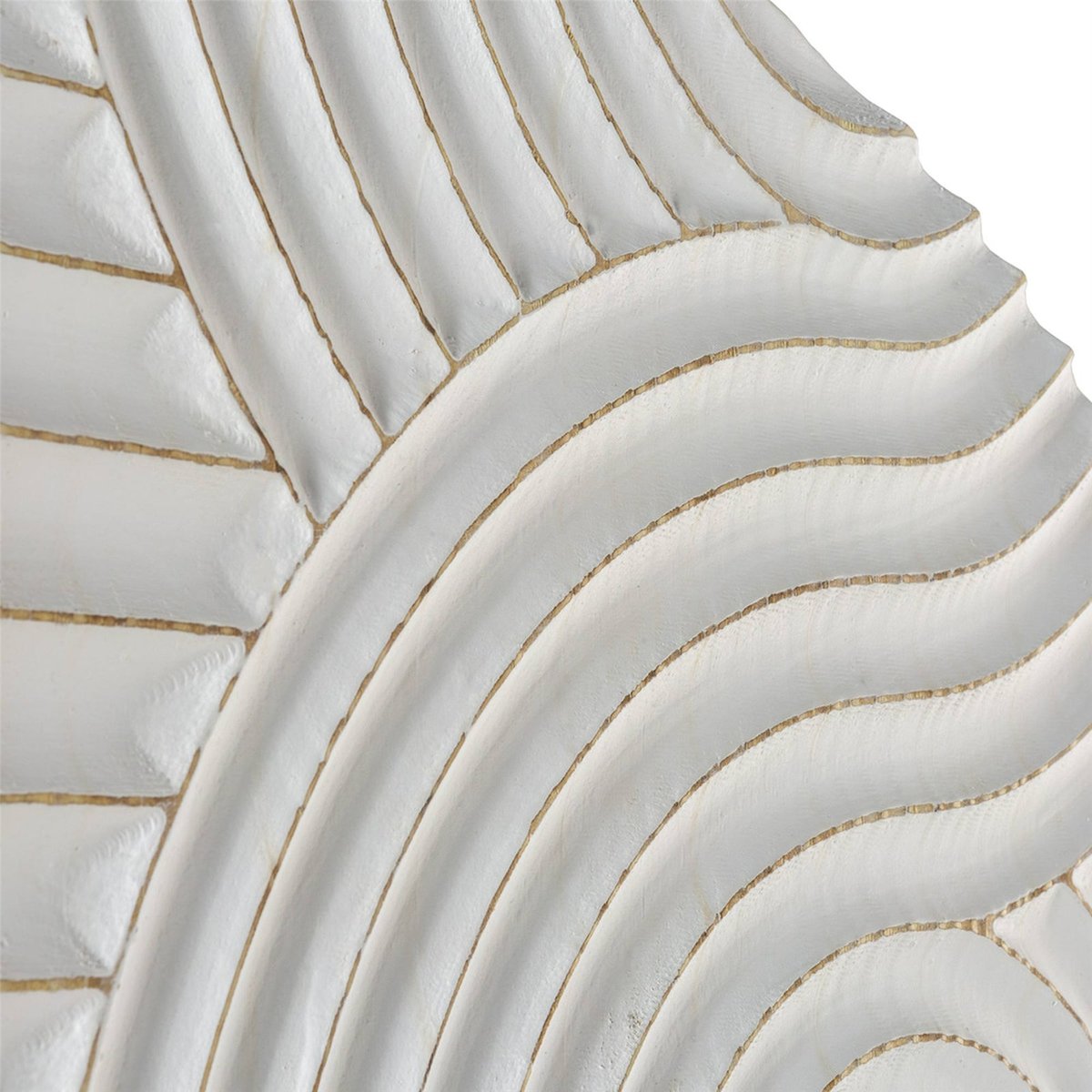Sculpture murale en bois relief arqué blanc, RECOLLECTION