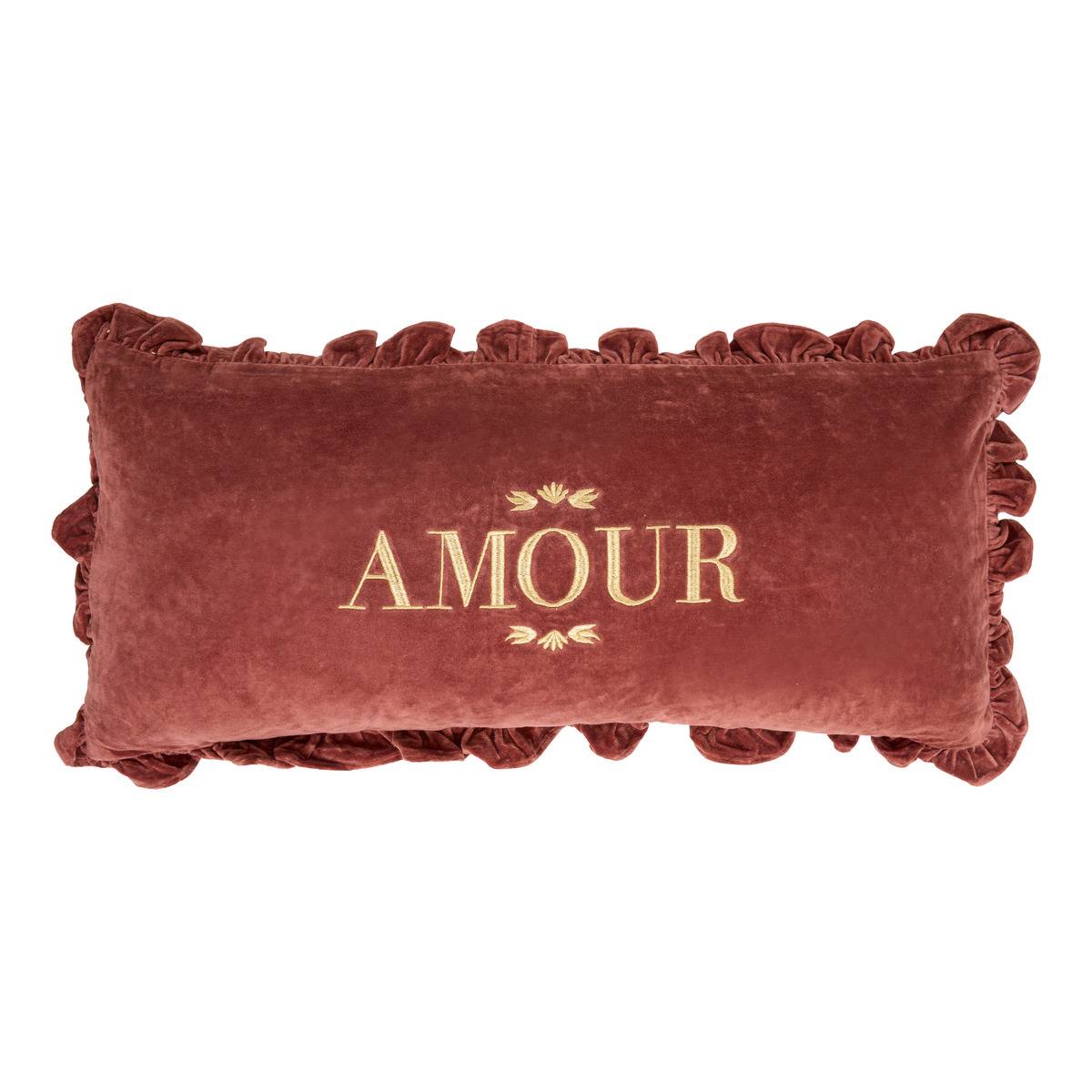 Coussin rectangulaire MONA rouge grenat, ATMOSPHERA