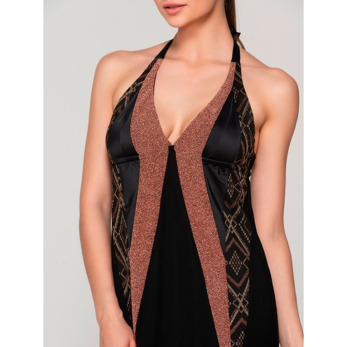 Robe longue estivale décolleté V MANHATTAN imprimé, LUNA SPLENDIDA