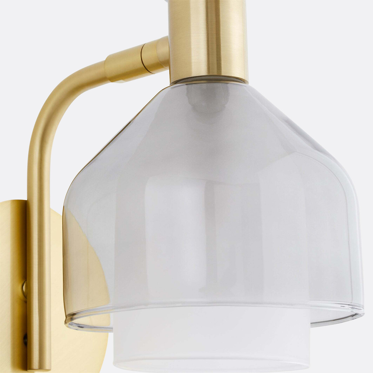 Amoris Brass-Plated Metal and Smoked Glass Wall Light smoky glass, LA REDOUTE INTERIEURS