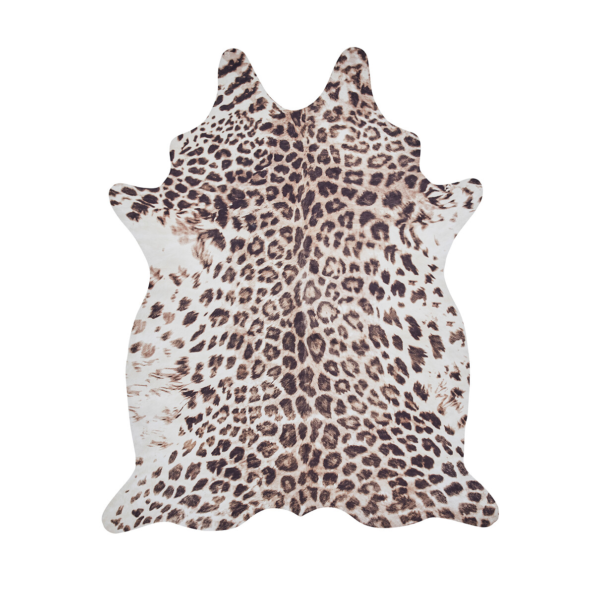 Faux Leopard Print Rug - 195x155cm brown/beige, SO'HOME