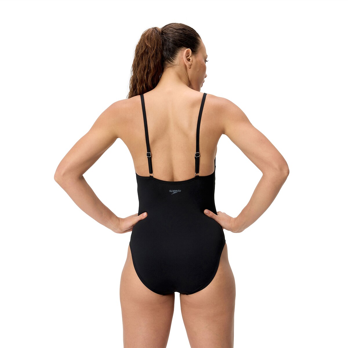 SOLID V-NECK badpak zwart, SPEEDO