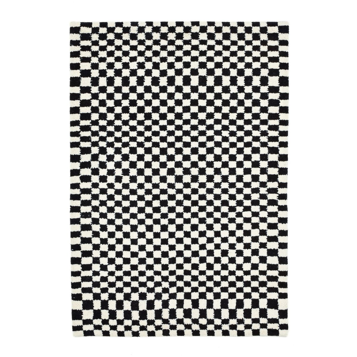 Tapis berbère en laine vierge noué à la main noir et blanc, THEKO