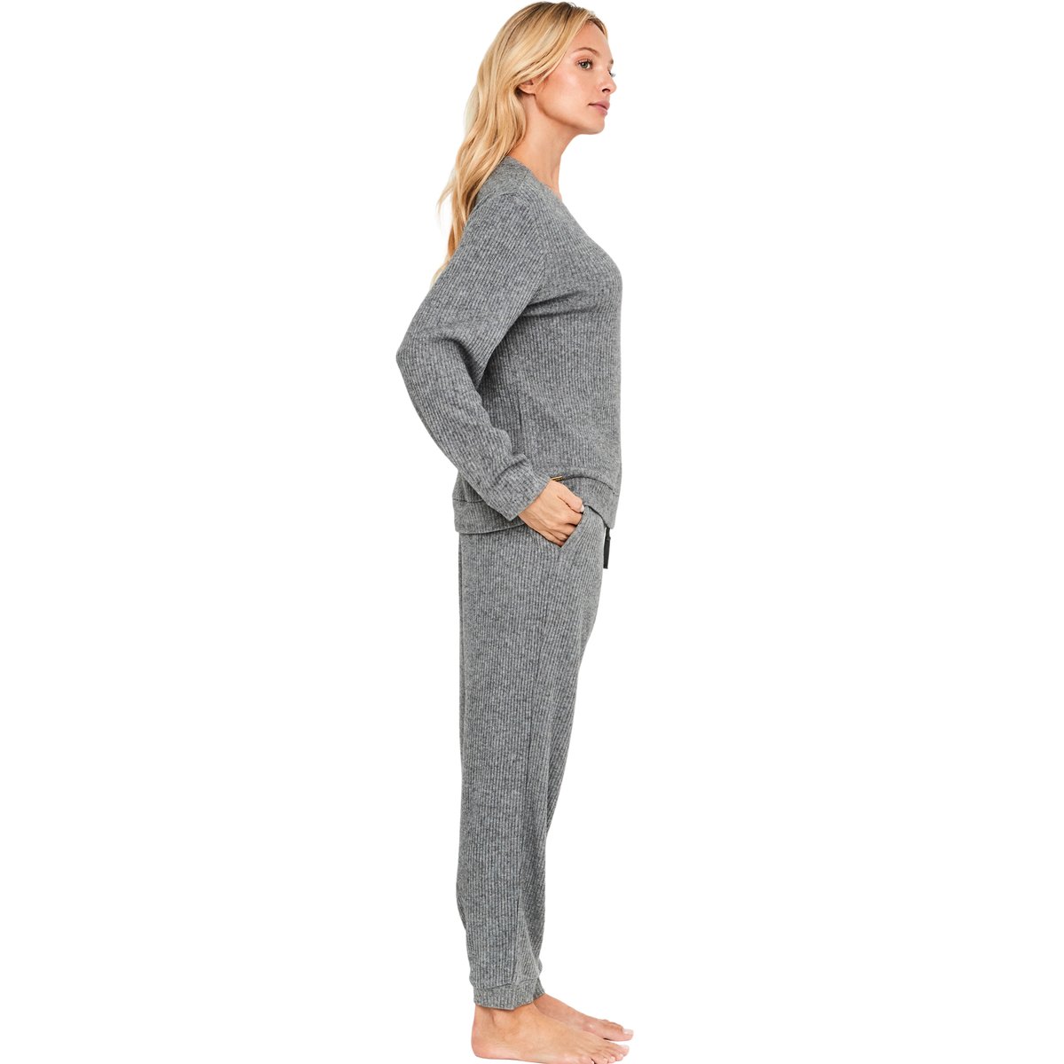 Pyjama pantalon top manches longues Dreamood gris, SELMARK