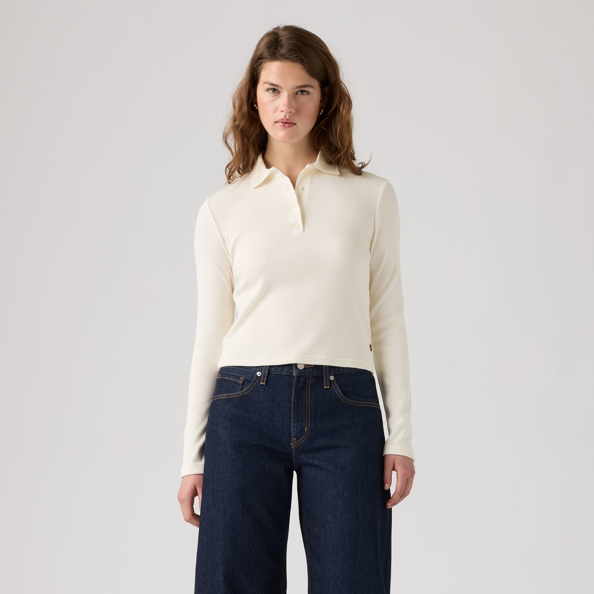 T-shirt col polo manche longue Rory blanc - egret, LEVI'S