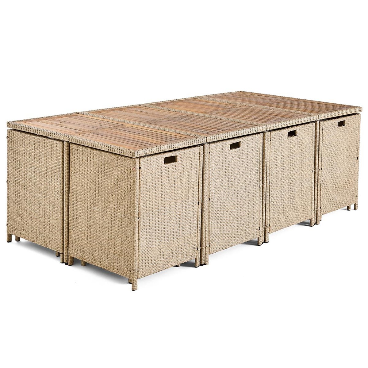 Salon de jardin encastrable 12 places, CUBA beige, BEST MOBILIER