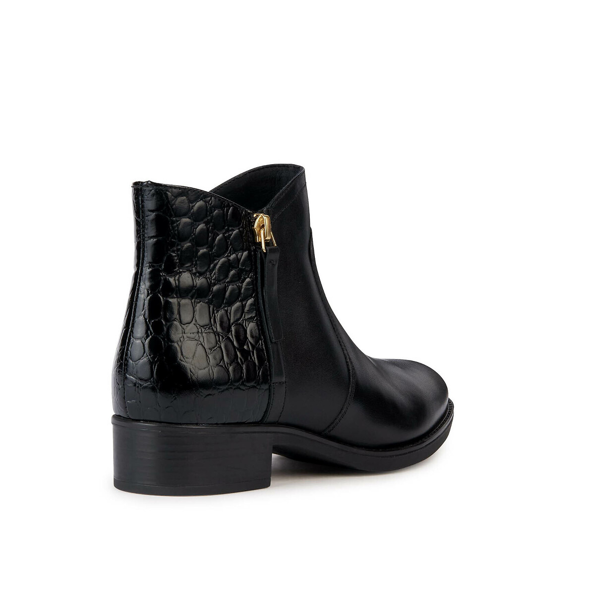 Bottines cuir respirantes zippées Felicity noir, GEOX