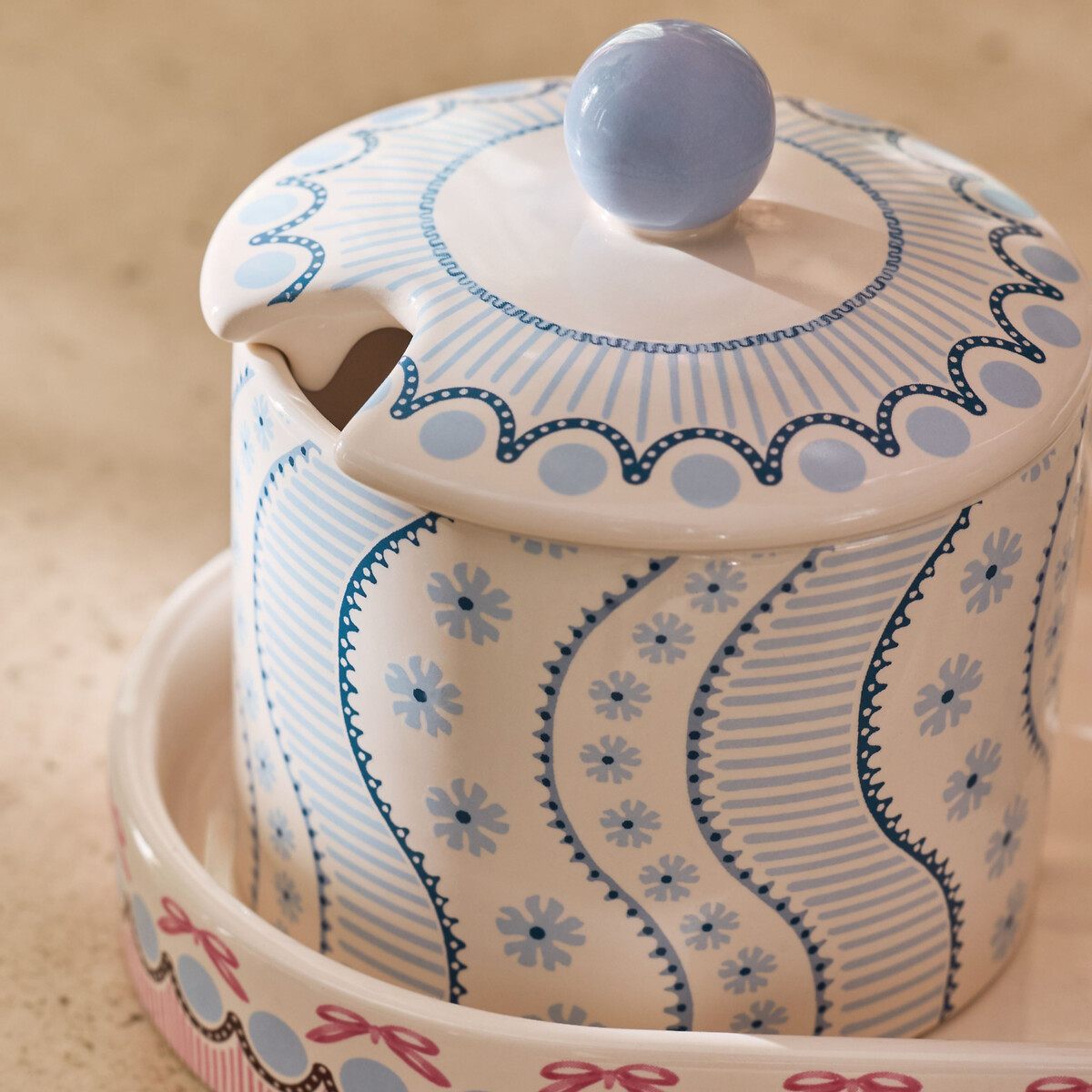 Spitalfields Silk Sugar & Milk Jug Set blue, CATH KIDSTON
