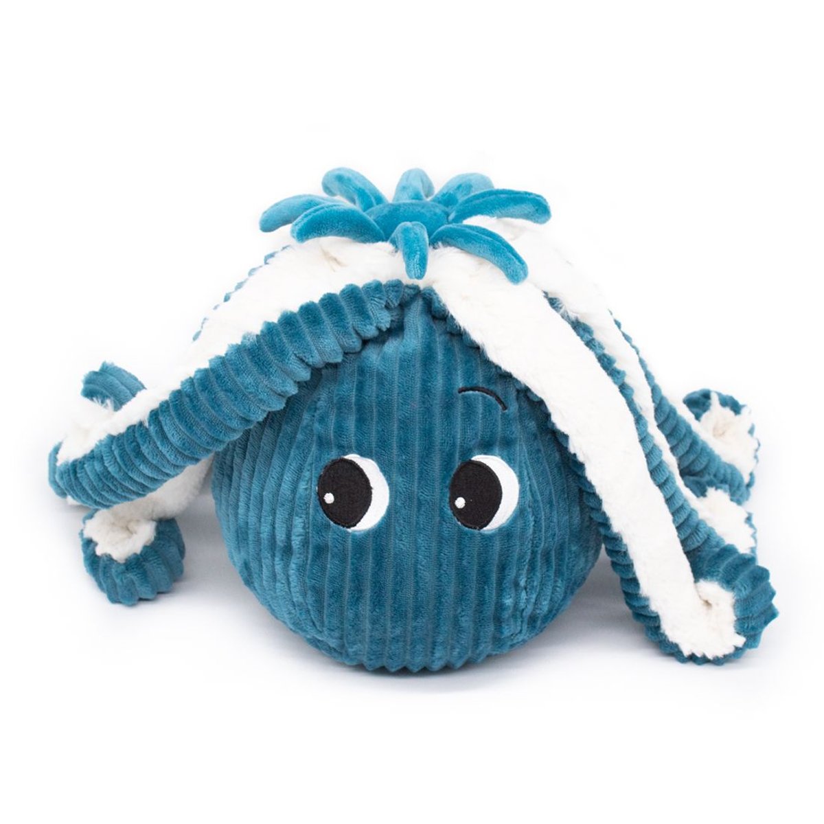 Peluche Filou la pieuvre maman et bébé bleu, blanc, LES DEGLINGOS