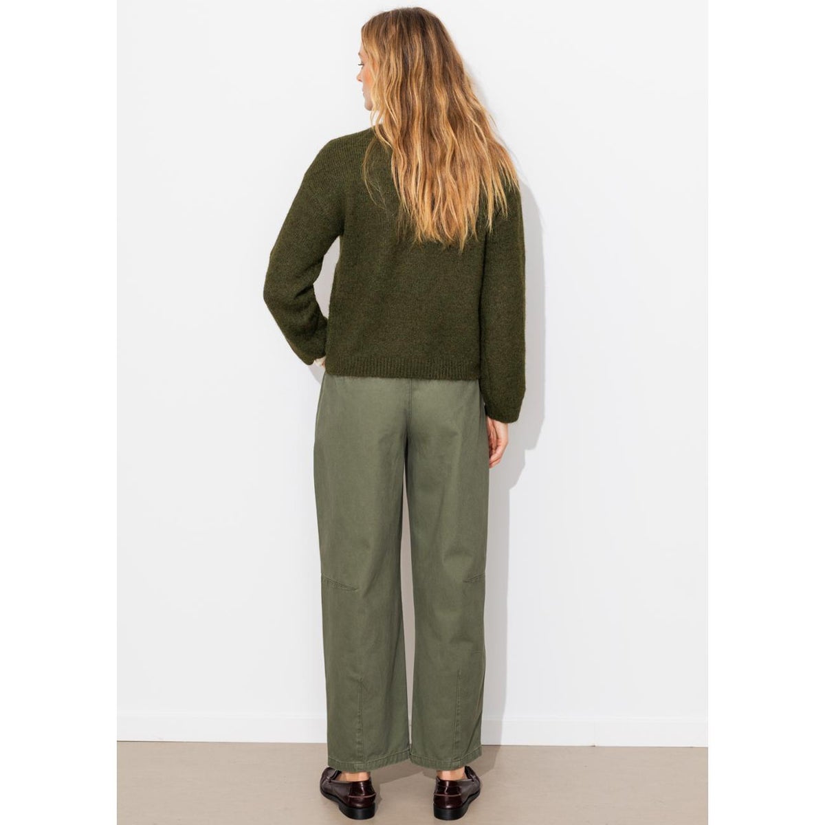 Pull oversize col V kaki, PROMOD