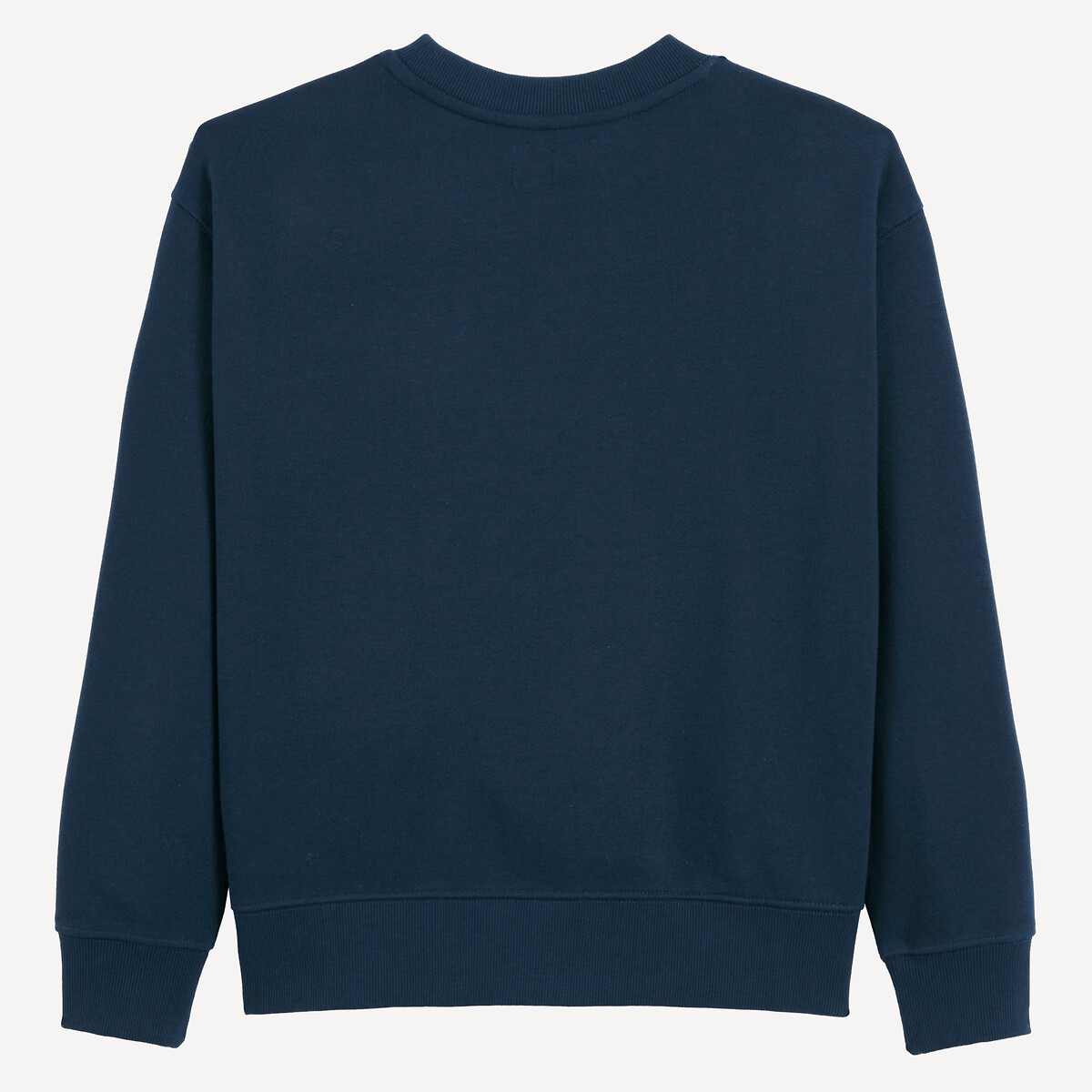 Sweater in molton met ronde hals marineblauw, LA REDOUTE COLLECTIONS