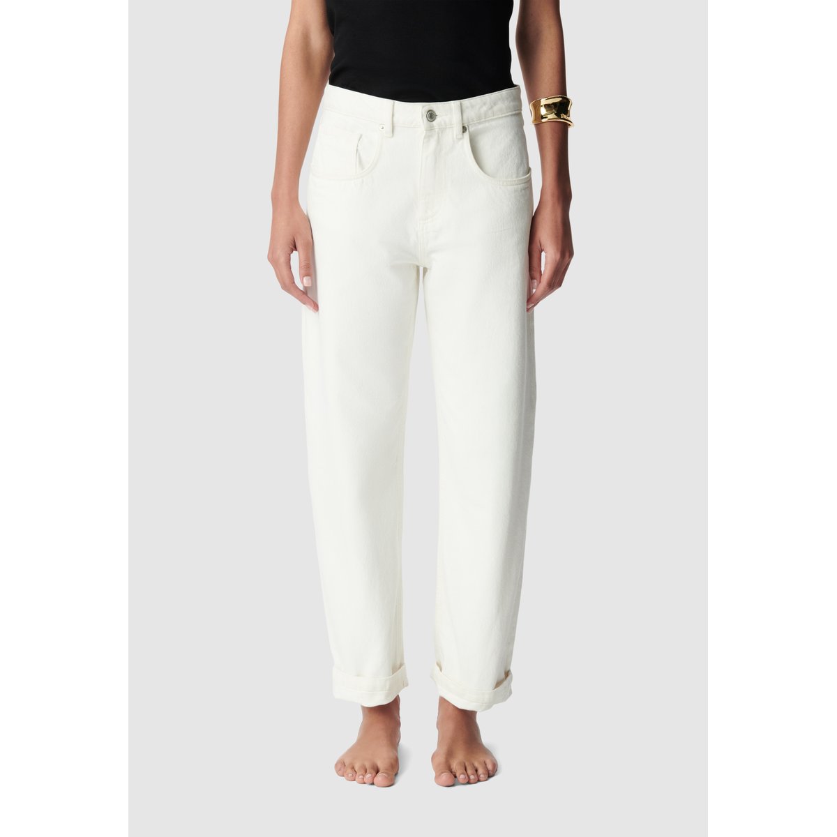 Jean droit 7/8e Anders off-white, IKKS