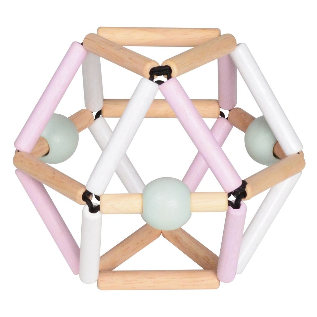 Hochet en bois Grabber Nordik Pink rose, BASS & BASS