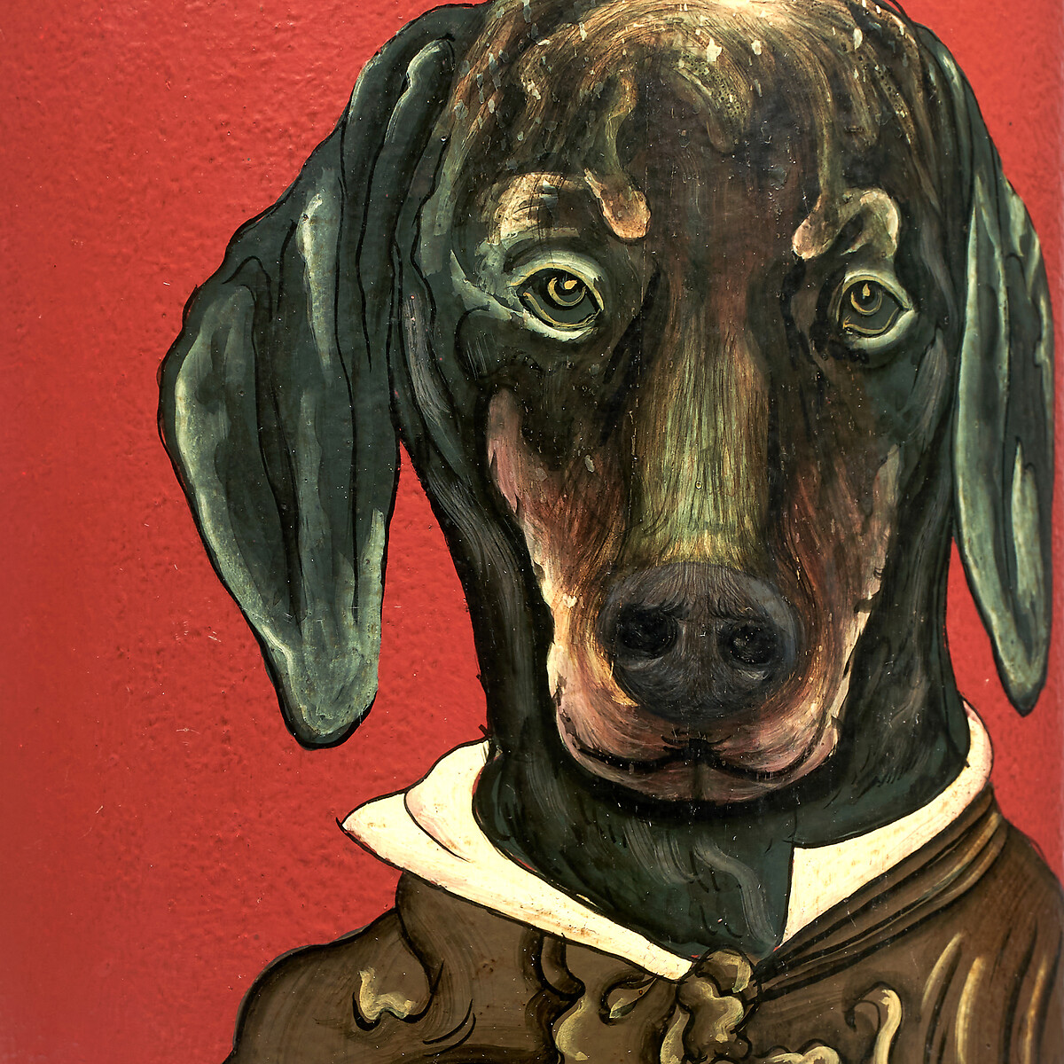 Dachs Hand Painted Red Table Lamp Base red, SO'HOME