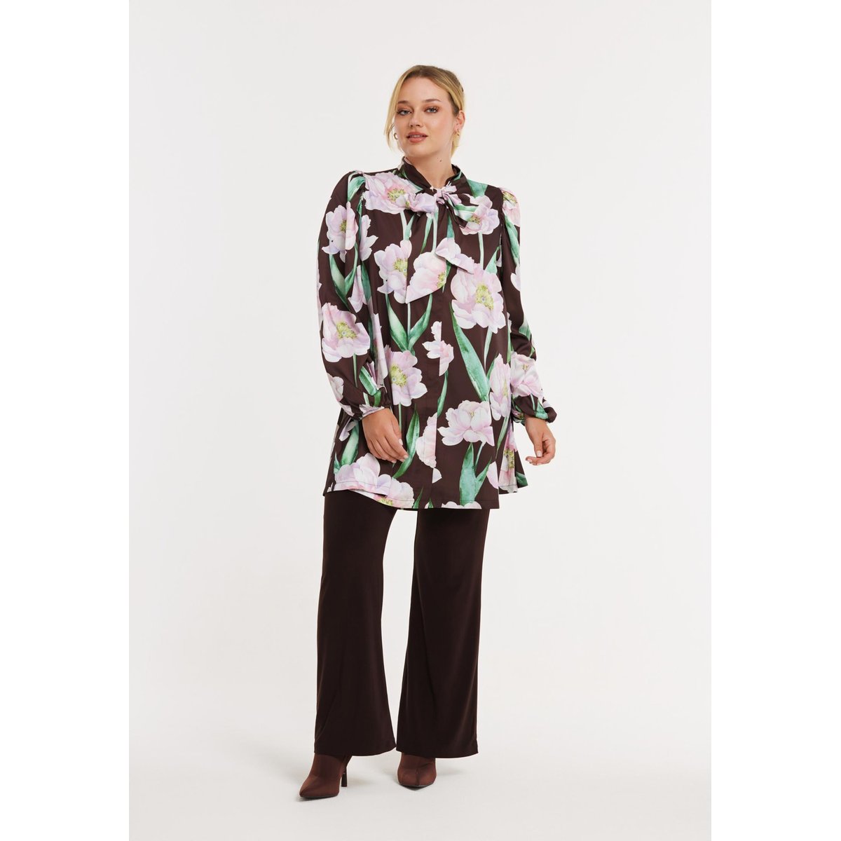 Chemise imprimée marron, YOEK