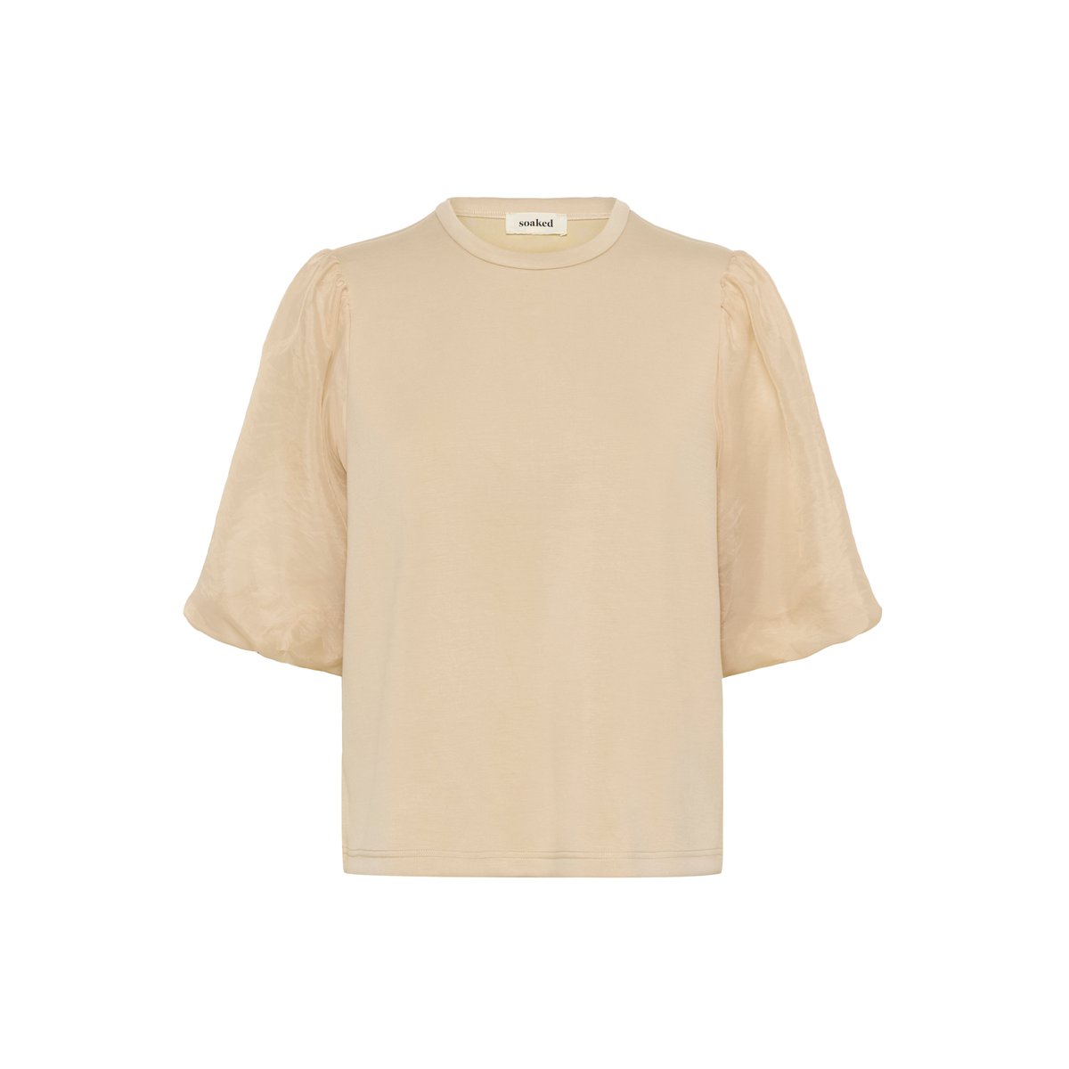 T-shirt beige white pepper, SOAKED IN LUXURY