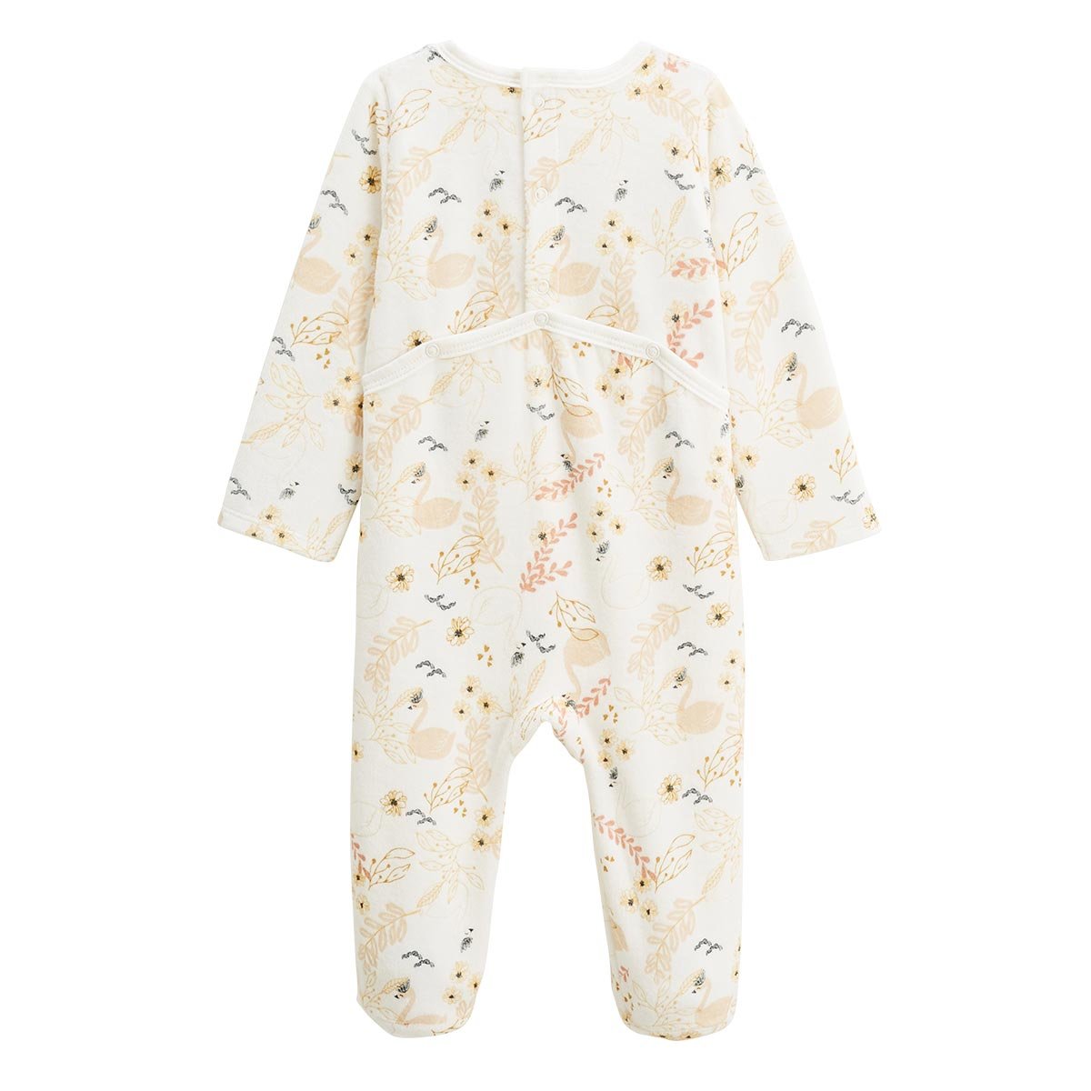 Lot de 2 pyjamas bébé en velours Swan ocre, PETIT BEGUIN